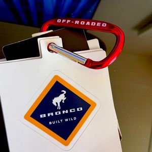 Ford Bronco Off Road carabiner with authentic valuable bronco nation stickers-